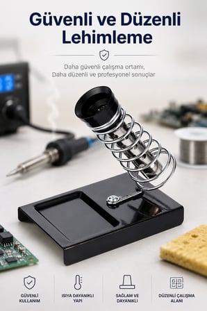 Wellhise Metal Lehimleme Standı Yaylı Havya Tutucu Isıya Dayanıklı Lehim Sehpası