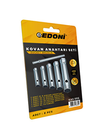 Nalburkent Edoni İki Ağızlı Kovan Anahtarı Seti 6 Parça 8-17mm KAS006