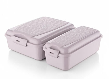 Titiz Takeaway 2 Bölmeli Yemek Kabı - Kaşıklı & Çatal Setli Pratik Yemeği Kabı Lila Rengi