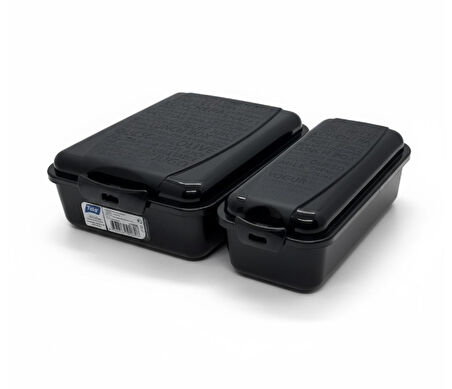 Titiz Takeaway 2 Bölmeli Yemek Kabı - Kaşıklı & Çatal Setli Pratik Yemeği Kabı Siyah Renk