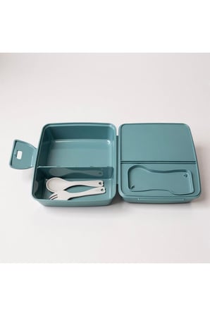 Bölmeli Saklama ve Yemek Kabı – BPA’sız Sağlıklı – Kilit Kapak – Taşınabilir Lunchbox- Su Yeşili