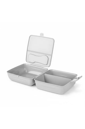 Bölmeli Saklama ve Yemek Kabı – BPA’sız Sağlıklı – Kilit Kapak – Taşınabilir Lunchbox- Açık Gri Renk