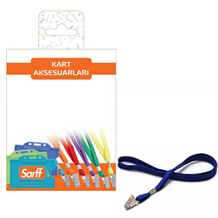 SARFF METAL KLİPSLİ LACİVERT EKO ASKI İPİ BLİSTER - 10ADET