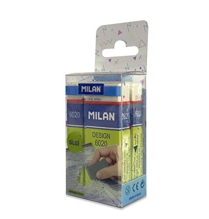 MILAN DESIGN 6020 SİLGİ BLİSTER - 3LÜ