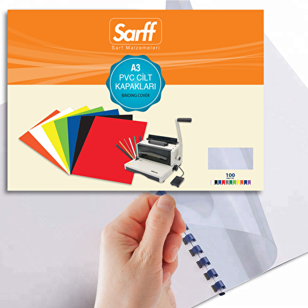 Sarff PVC A3 ŞEFFAF Cilt Kapağı 100'Lü Paket