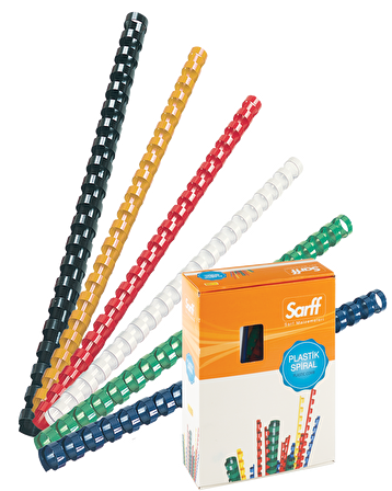 Sarff 22mm.SİYAH DELUX Plastik Spiral 50 Adet.