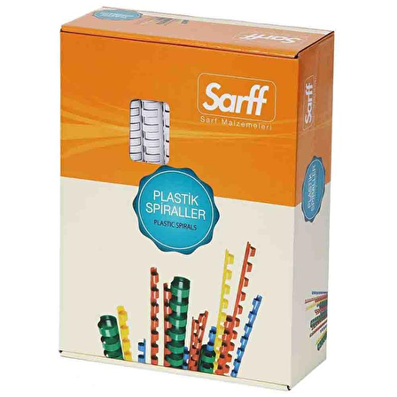 Sarff 28mm.BEYAZ DELUX Plastik Spiral 50 Adet