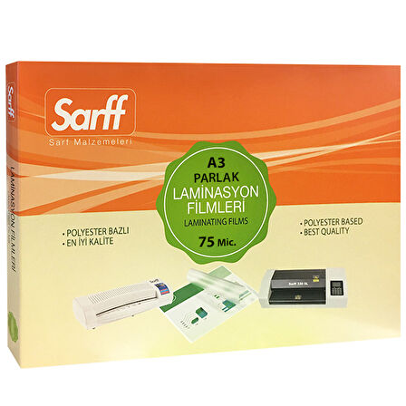 SARFF 75MIC LAMİNASYON FİLMLERİ - A3(426X303MM) - 100ADET