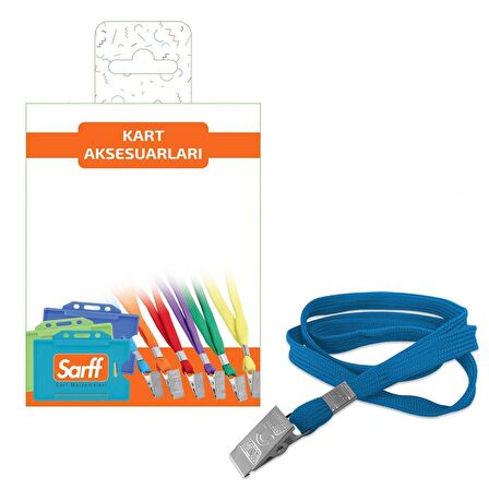 SARFF METAL KLİPSLİ AÇIK MAVİ EKO ASKI İPİ BLİSTER (10 ADET)