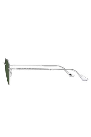 Vogs  Polarize Altıgen Güneş Gözlüğü 630-a Gümüş Gözlük Yeşil Cam