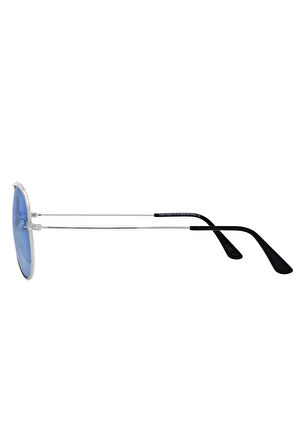 Vogs  Polarize Pilot Güneş Gözlüğü Raptor 105 Large Gümüş Gözlük Mavi Cam