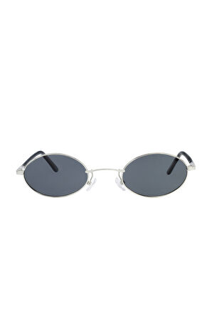 Sanches  Unisex Gümüş Füme Cam Polarize Oval Güneş Gözlüğü 6005