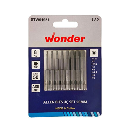 WONDER ALLEN BİTS UÇ SET 50MM
