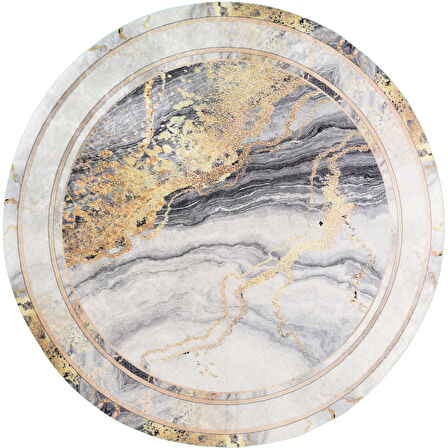 Vitaus Kaymaz Tabanlı Yıkanabilir Halı FGR-S404-Yuvarlak-160x160