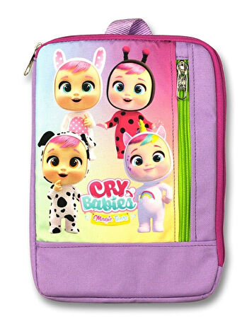 Cennec Dikey Lila CRY Babies Kız Çocuk Tablet Çantası - (10,9 İnç ve Altı Tabletler İçin Uyumlu)