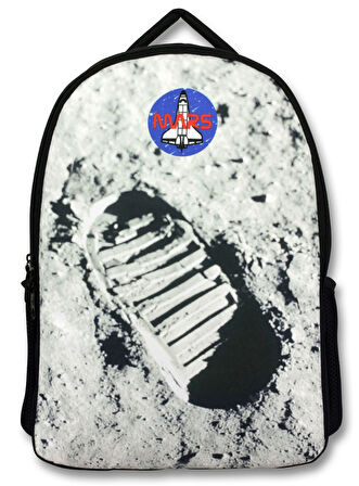 Ümit Çanta Erkek Çocuk Okul Sırt Çantası - Mars Ayak İzi - Beyaz Siyah - 5101 (7 Yaş ve Üzeri)