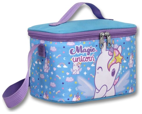 Cennec Kız Çocuk Isı Yalıtımlı Magic Unicorn Baskılı Mor - Turkuaz Okul Beslenme Çantası - 6016