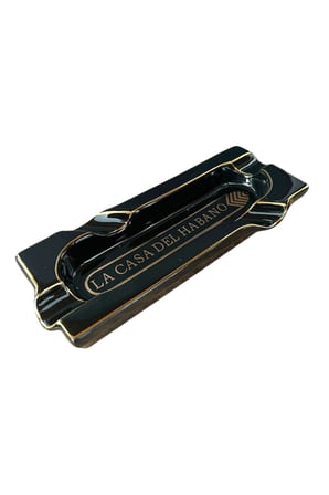 La Casa Del Habano Siyah Porselen Dörtlü Puro Küllüğü - TR8848