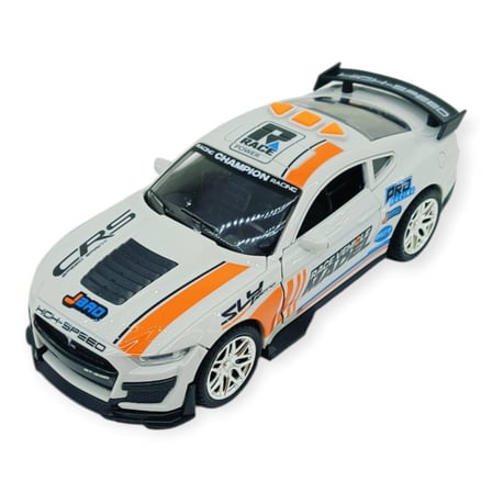Spor Araba GT-500 Sürtmeli Işıklı Sesli Beyaz Plastik 18cm