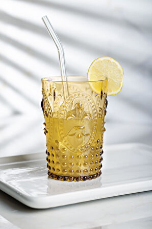 Akrilik Amber Tekli Kısa Bardak & Su Meşrubat Kahve Yanı Bardağı 400 ml ( Cam Değildir )