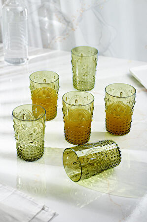 Akrilik Koyu Yeşil Tekli Kısa Bardak & Su Meşrubat Kahve Yanı Bardağı 400 ml ( Cam Değildir )