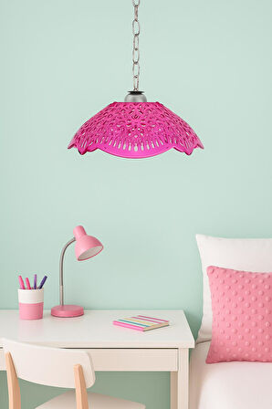 Pembe Akrilik Avize Modern Dekoratif Aydınlatma 35x35x12 cm