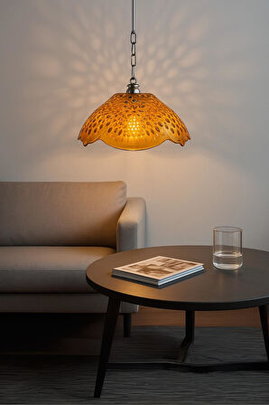 Bal Rengi Akrilik Avize Modern Dekoratif Aydınlatma 35x35x12 cm