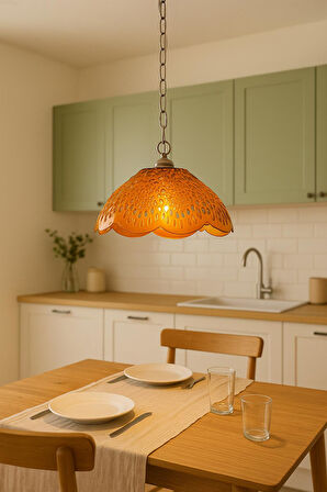 Bal Rengi Akrilik Avize Modern Dekoratif Aydınlatma 35x35x12 cm