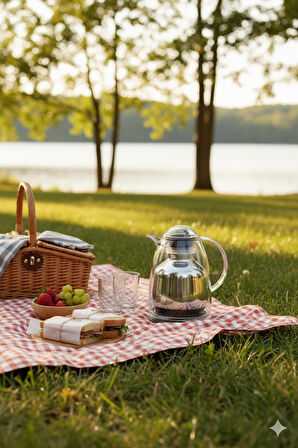 1 Lt Akrilik Şeffaf Çay Termosu 12 Saat Sıcak 24 Saat Soğuk