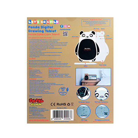 LET'S BE CHILD Dijital Panda Çizim Tableti 8,5