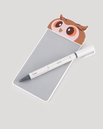 Sevimli Baykuş Manyetik Mini Yazı Tahtası Silikon Figürlü 5.5 inç