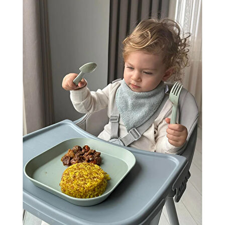 Let's Be Child LC Kare Tabak 2'li Sage Green - Peach