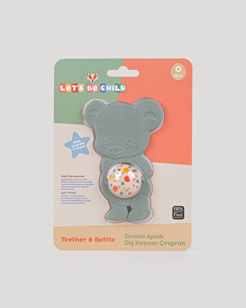 Sevimli Ayıcık Diş Kaşıyıcı Çıngırak-Petrol Yeşili