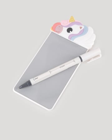 Sevimli Unicorn Manyetik Mini Yazı Tahtası Silikon Figürlü 5.5 inç