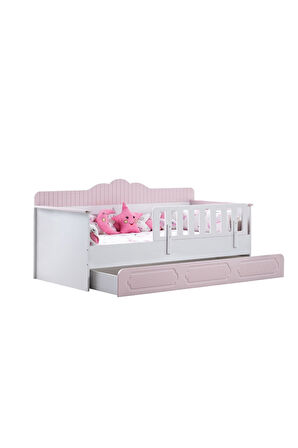 Yavrulu Karyola, Flower Yavrulu Montessori Karyola - Pembe + 1 Adet Comfort Yatak