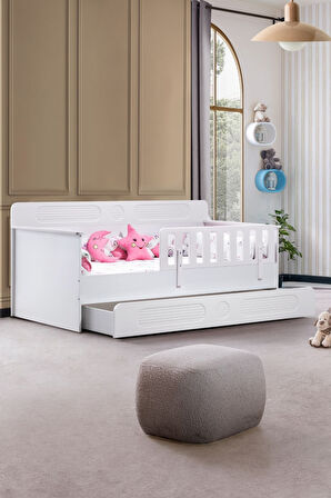 Yavrulu Karyola, Flora Yavrulu Montessori Karyola - Beyaz + 1 Adet Comfort Yatak