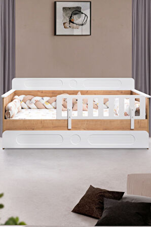 Yavrulu Karyola, Flora Yavrulu Montessori Karyola - Ceviz + 1 Adet Comfort Yatak