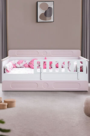 Yavrulu Karyola, Flora Yavrulu Montessori Karyola - Pembe + 1 Adet Comfort Yatak