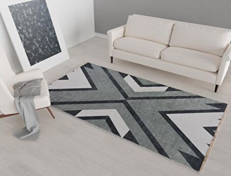 Vitaus Kaymaz Tabanlı Yıkanabilir Halı KRN-9535-160x230