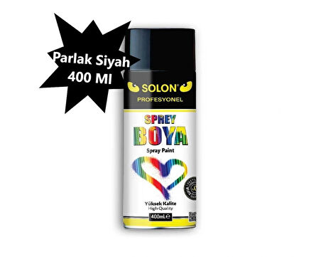 5 Adet Sprey Boya Parlak Siyah 400 Ml.