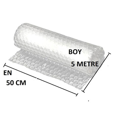 Balonlu Naylon 50cm X 5Mt (En: 50 cm, Boy: 5mt.) Üç Katlı Eşya Koruma Ambalajı, Pat Pat