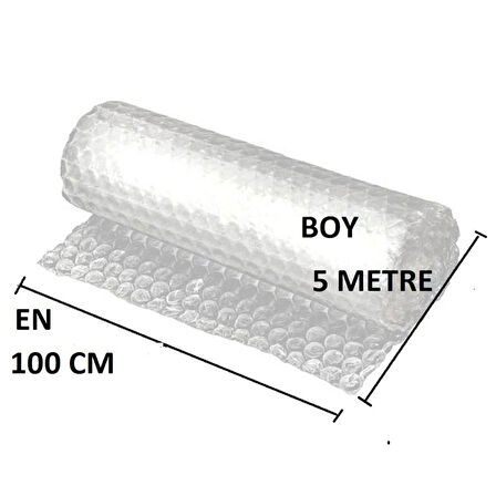 Balonlu Naylon 100cm X 5Mt (En: 100 cm, Boy: 5mt.) Üç Katlı Eşya Koruma Ambalajı, Pat Pat