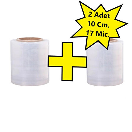 Palet Dilimli Streç 10 CM 17 Mic.  400Gr / 300mt. Şeffaf 2 Adet