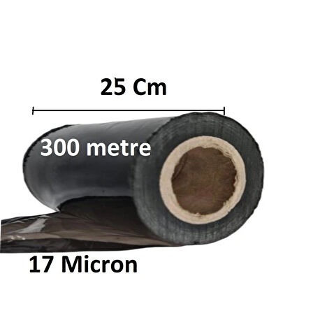 Palet Siyah Dilimli Streç 25 CM 17 Mic.  1000Gr / 300mt. Siyah 2 Adet