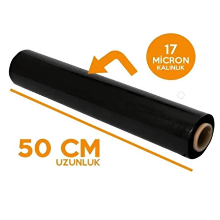 Siyah Palet Streç 50 CM 17 Mic.  2000Gr / 300mt.