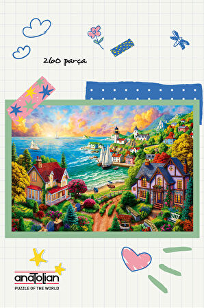 Sahildeki Köy 3343 14+ Yaş Büyük Boy Puzzle 260 Parça