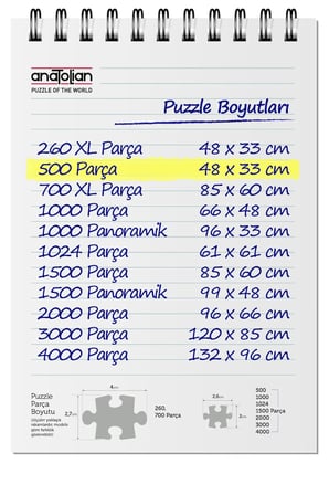 Anatolian 500 Parçalık Puzzle - Pembe Vosvos 3646