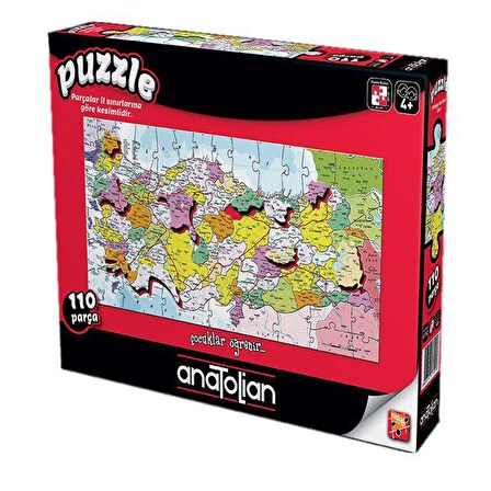 Anatolian 110 Parçalık Eğitici Puzzle - Türkiye Haritası İller 7401