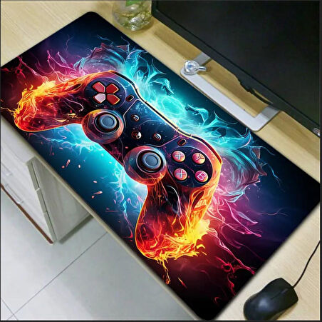 70X30 CM 3D OYUN KONSOLU TASARIMI KAYDIRMAZ TABAN SPEED YÜZEY OYUNCU MOUSE PAD GAMİNG
