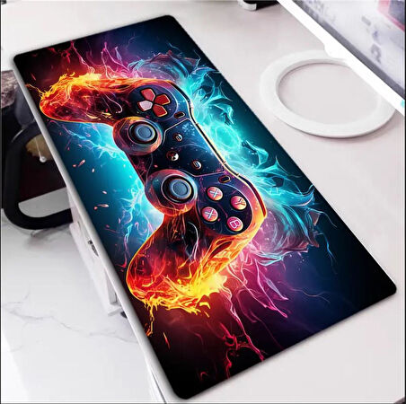 70X30 CM 3D OYUN KONSOLU TASARIMI KAYDIRMAZ TABAN SPEED YÜZEY OYUNCU MOUSE PAD GAMİNG
